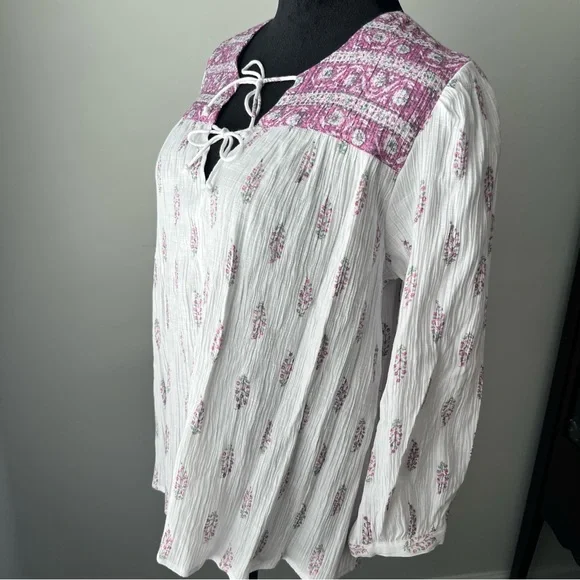 Wonderly White and Pink Patterned Blouse - XL - Picture 4 of 8